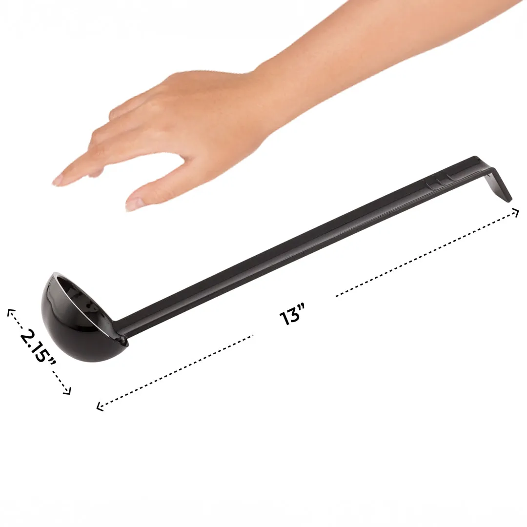 1 oz Black Plastic Sauce Ladle - 13" - 1 count box