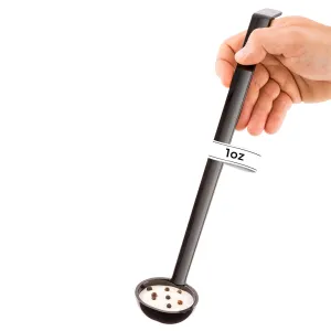 1 oz Black Plastic Sauce Ladle - 13" - 1 count box