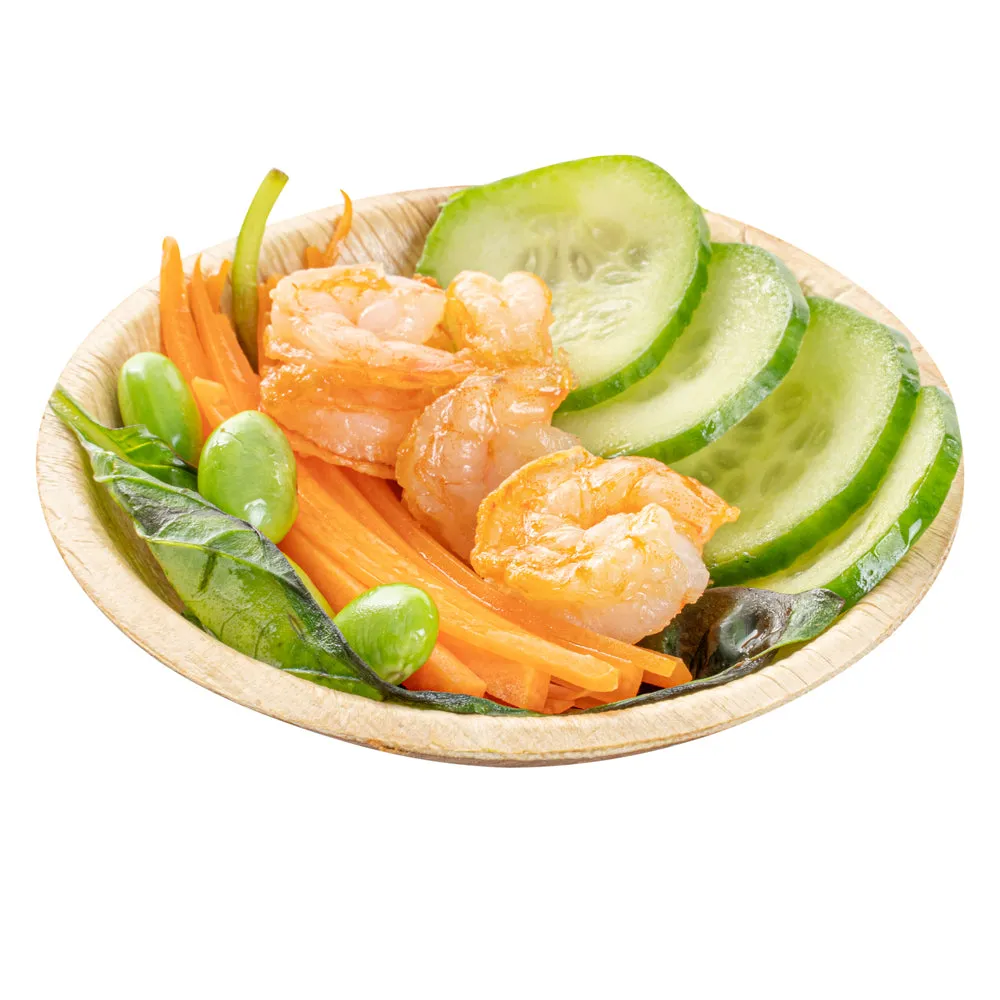 100 Indo 4 oz Round Natural Palm Leaf Bowls and 100 Natural Bamboo 3.5" Mini Spoons