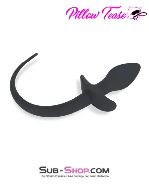 3839M-SIS      Sissy Barbie Black Puppy Play Tail Silicone Butt Plug