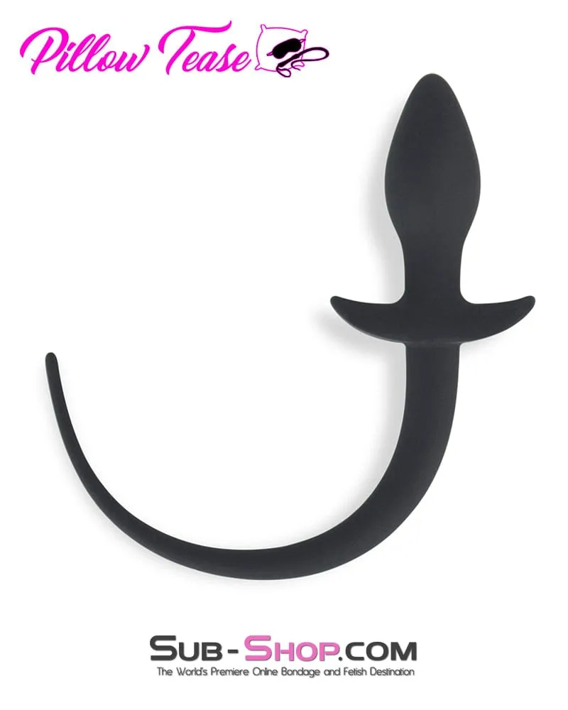 3839M-SIS      Sissy Barbie Black Puppy Play Tail Silicone Butt Plug