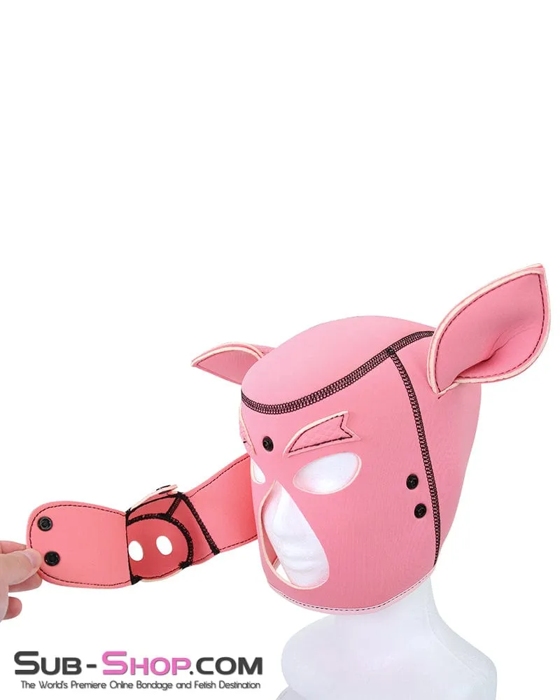 7784M      Serve Me Pig Bondage Hood with Snap Off Nose