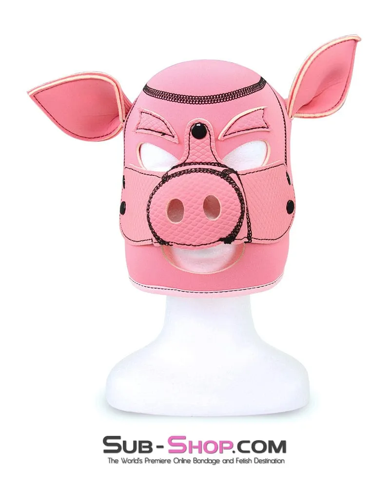 7784M      Serve Me Pig Bondage Hood with Snap Off Nose