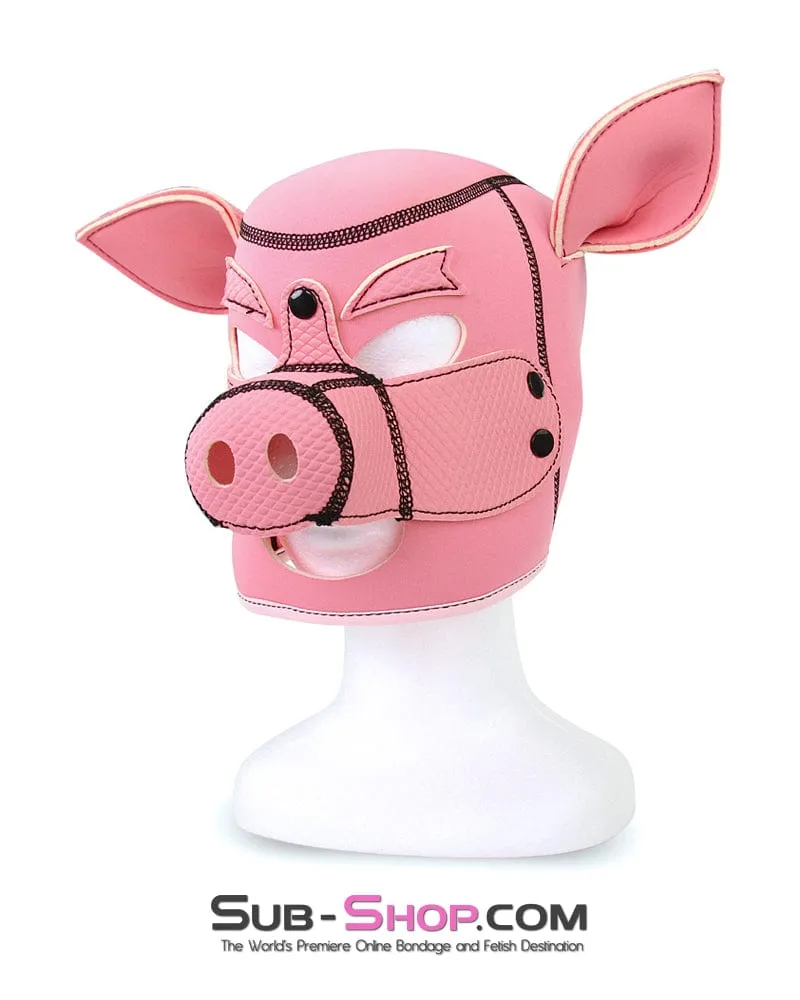 7784M      Serve Me Pig Bondage Hood with Snap Off Nose