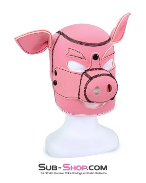 7784M      Serve Me Pig Bondage Hood with Snap Off Nose