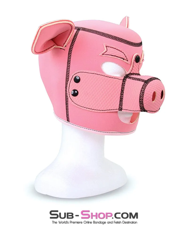 7784M      Serve Me Pig Bondage Hood with Snap Off Nose