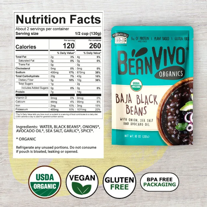 Beanvivo - Beans Baja Black Organic, 10 oz - Pack of 6