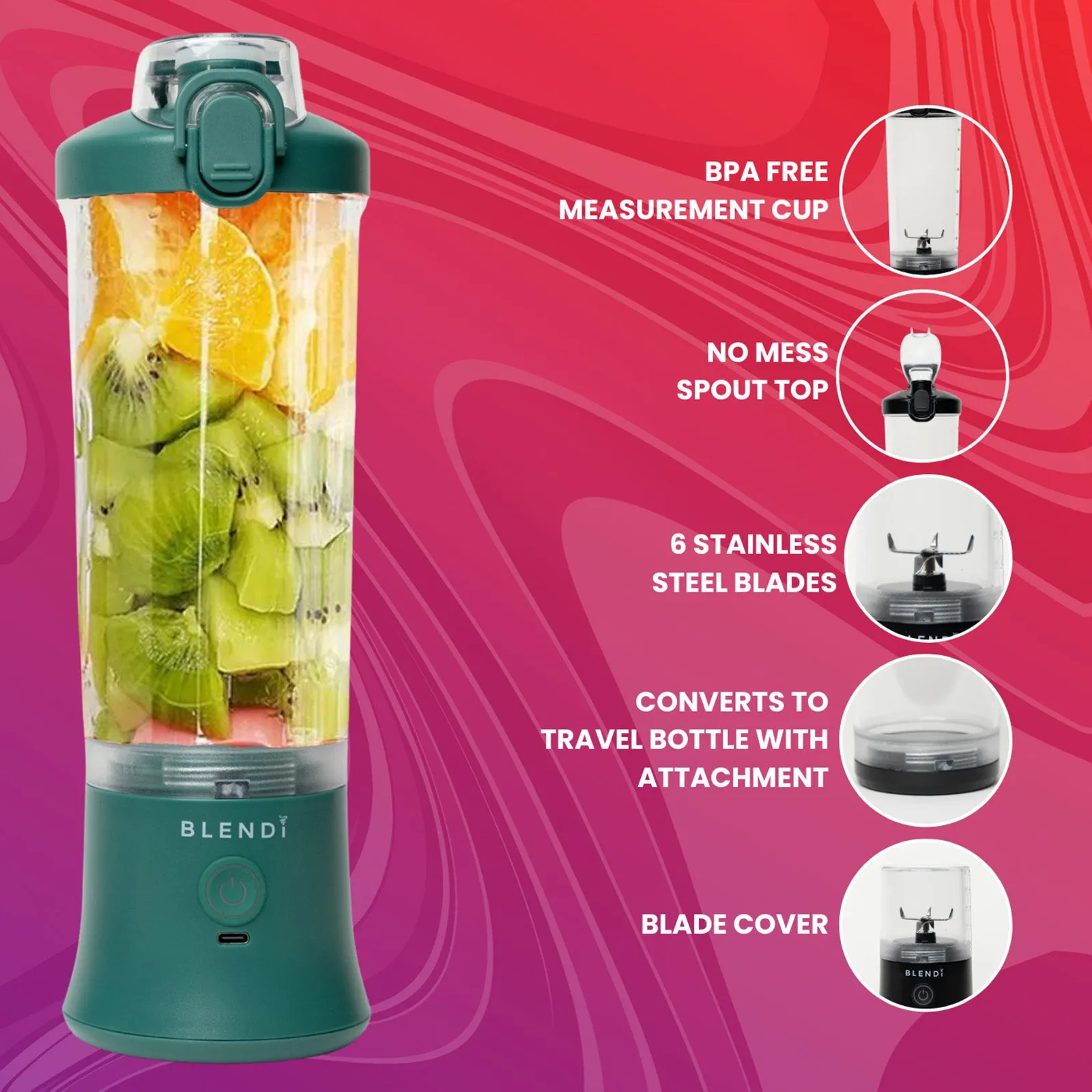 Blendi X 24 oz BPA-Free Rechargable Portable Blender
