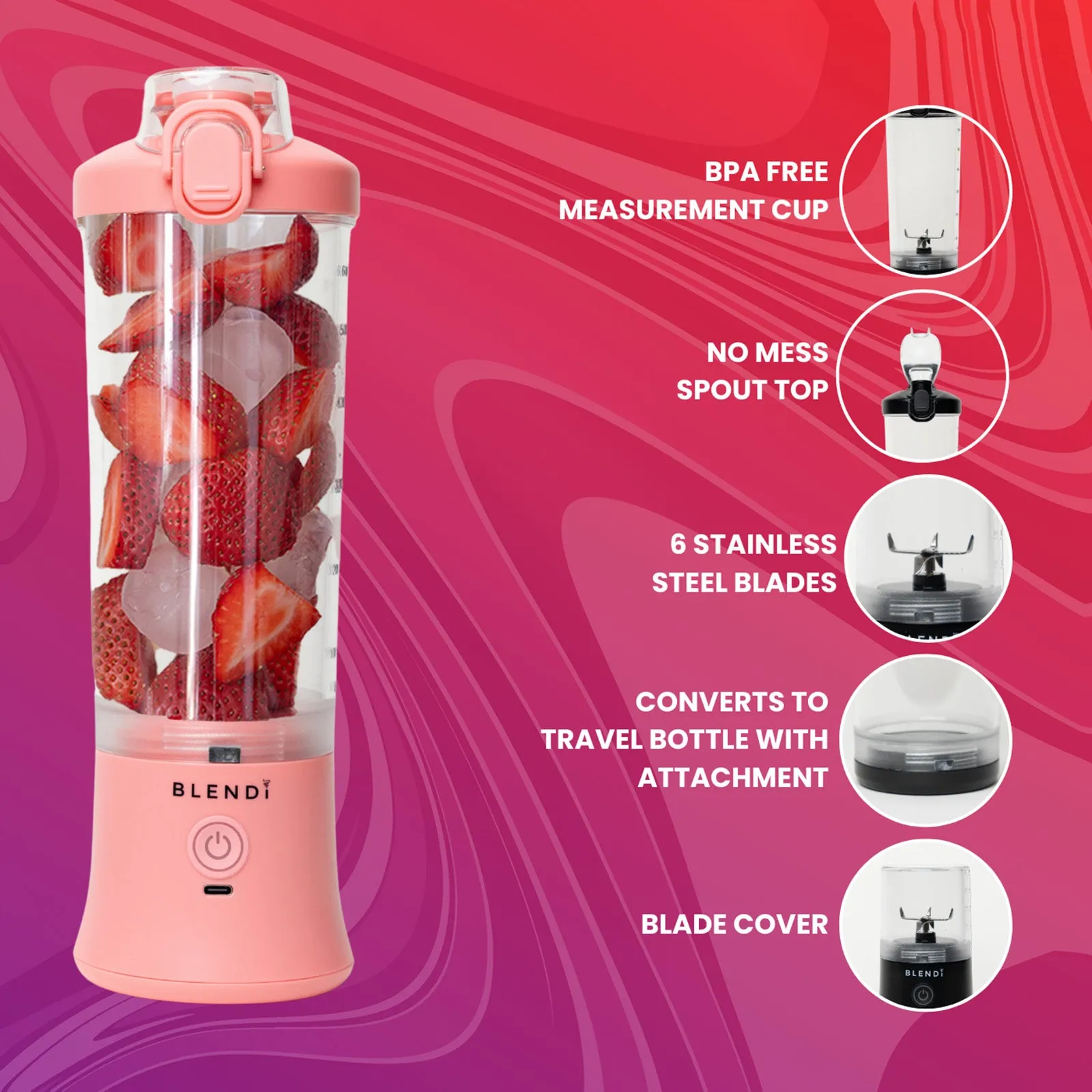 Blendi X 24 oz BPA-Free Rechargable Portable Blender