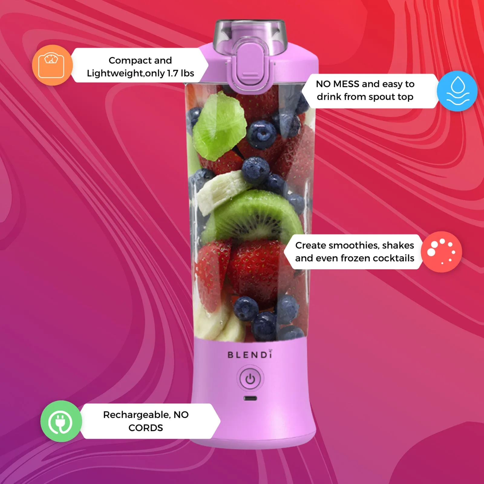 Blendi X 24 oz BPA-Free Rechargable Portable Blender