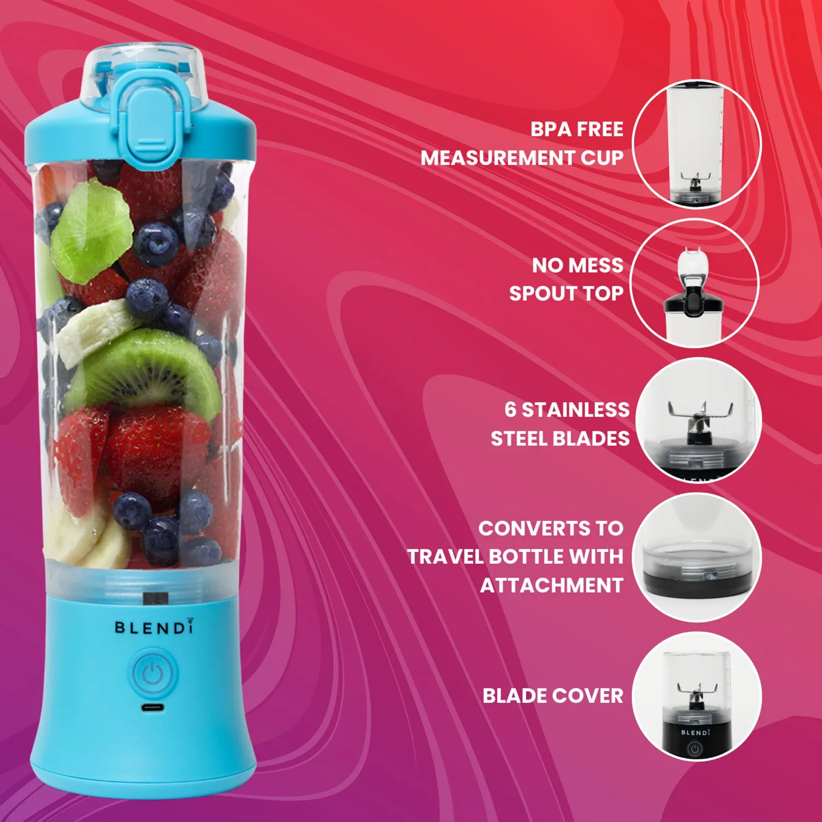 Blendi X 24 oz BPA-Free Rechargable Portable Blender