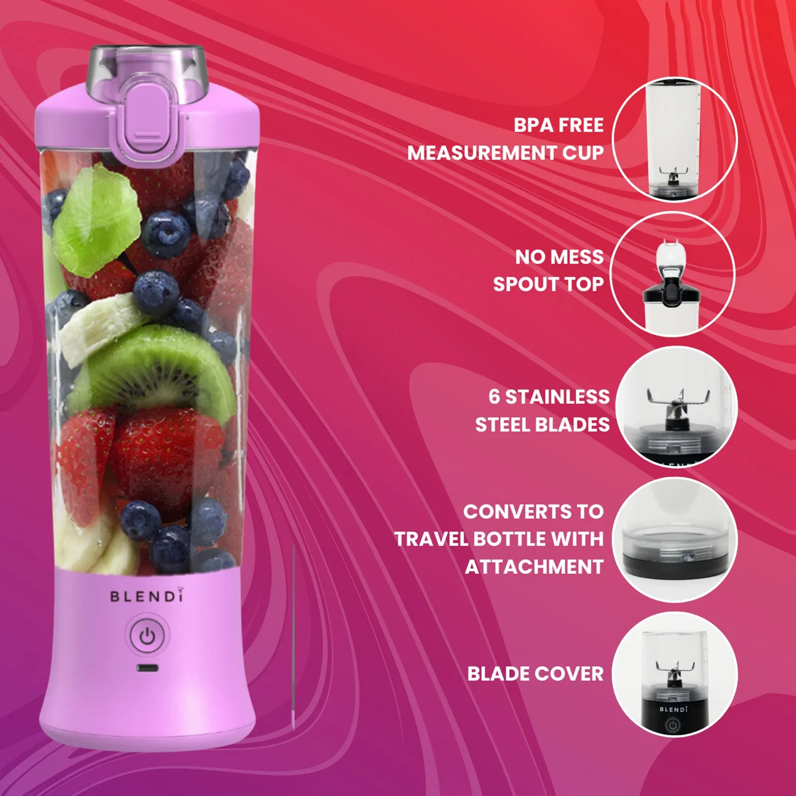 Blendi X 24 oz BPA-Free Rechargable Portable Blender