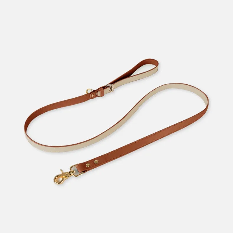 Eco-Friendly Dog Leather Harness and Leash Set