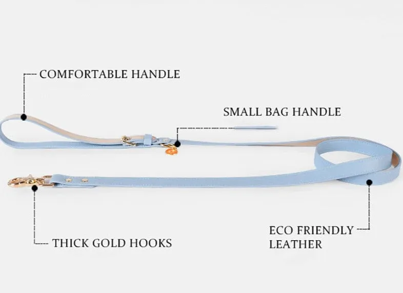 Eco-Friendly Dog Leather Harness and Leash Set