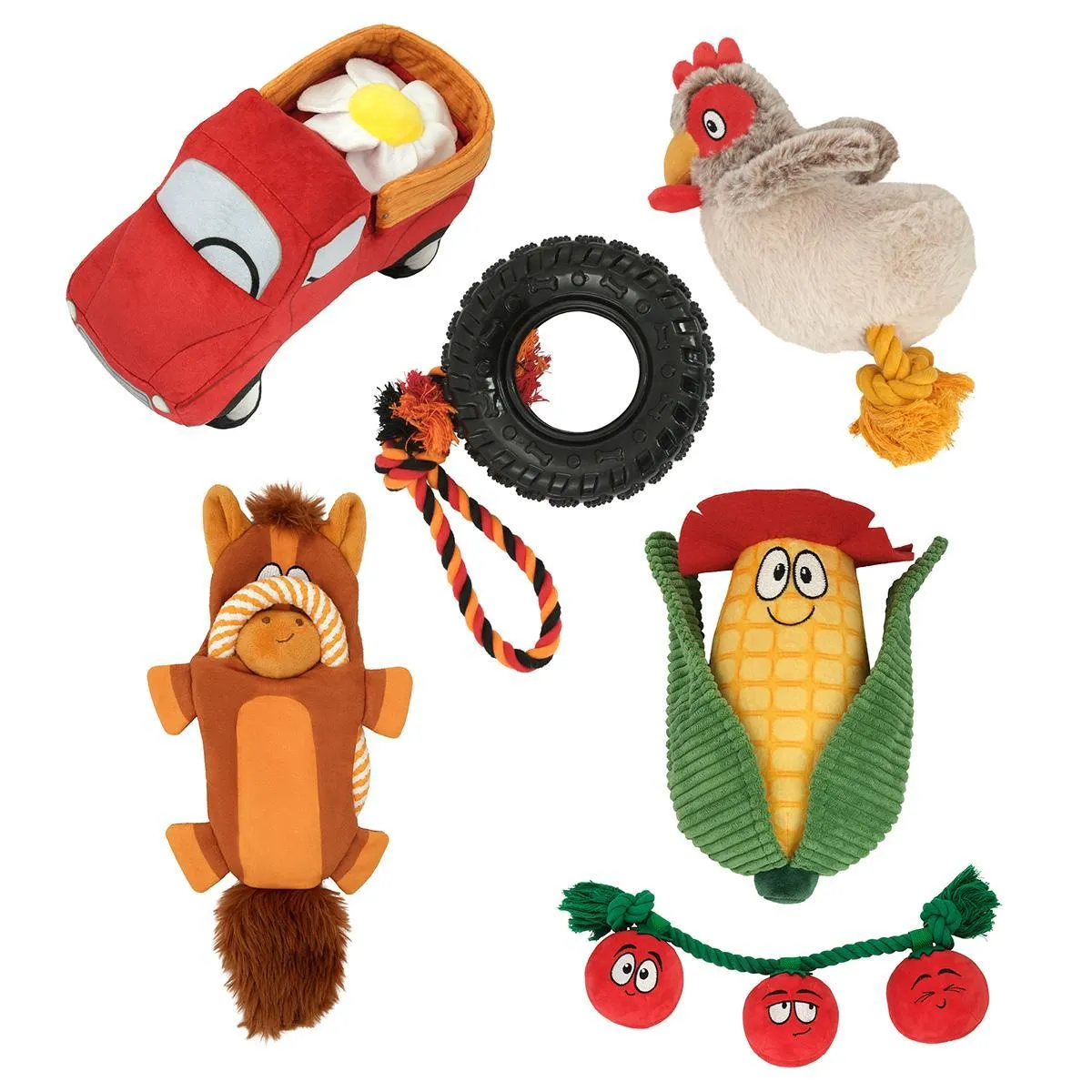 Farm Truck Plush Dog Toy