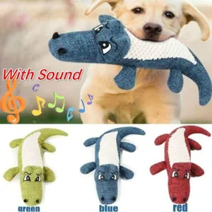 Fleece Alligator Chew Toy for Dogs Bite Resistant