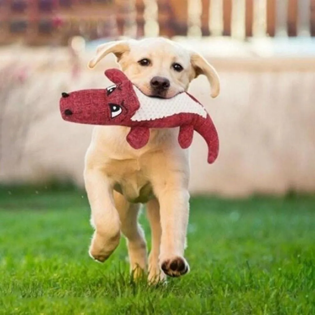 Fleece Alligator Chew Toy for Dogs Bite Resistant