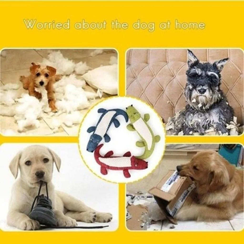 Fleece Alligator Chew Toy for Dogs Bite Resistant