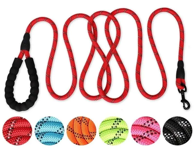 Heavy-Duty Reflective Dog Leash – Durable Nylon Rope for All Dog Sizes