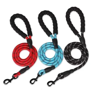 Heavy-Duty Reflective Dog Leash – Durable Nylon Rope for All Dog Sizes