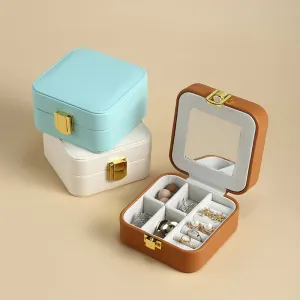 Luxury Travel Jewelry Organizer Box with Compartments - Elegant Portable Storage Case
