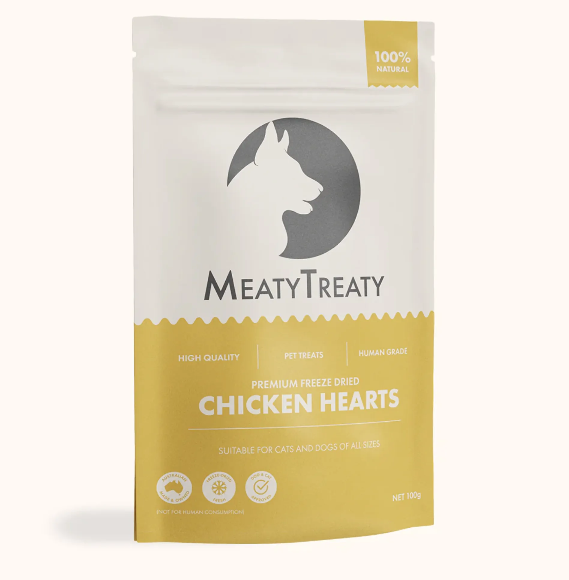 Meaty Treaty Freeze Dried - Chicken Heart Dog & Cat (100g)