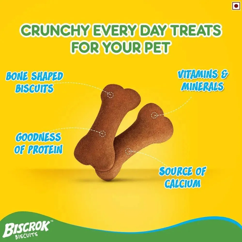 Pedigree Biscrok Biscuits Dog Treats (Above 4 Months), Chicken Flavor, 500g (pack of 2)