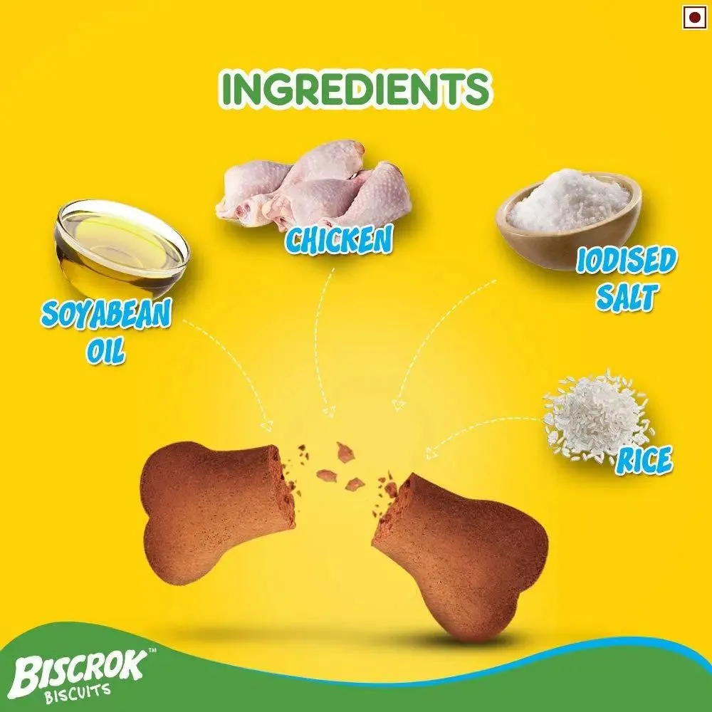 Pedigree Biscrok Biscuits Dog Treats (Above 4 Months), Chicken Flavor, 500g (pack of 2)