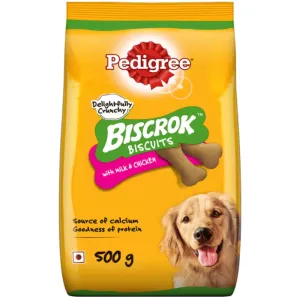 Pedigree Milk and Chicken Flavour Biscrok Biscuits Dog Treats (500g) (Limited Shelf Life)