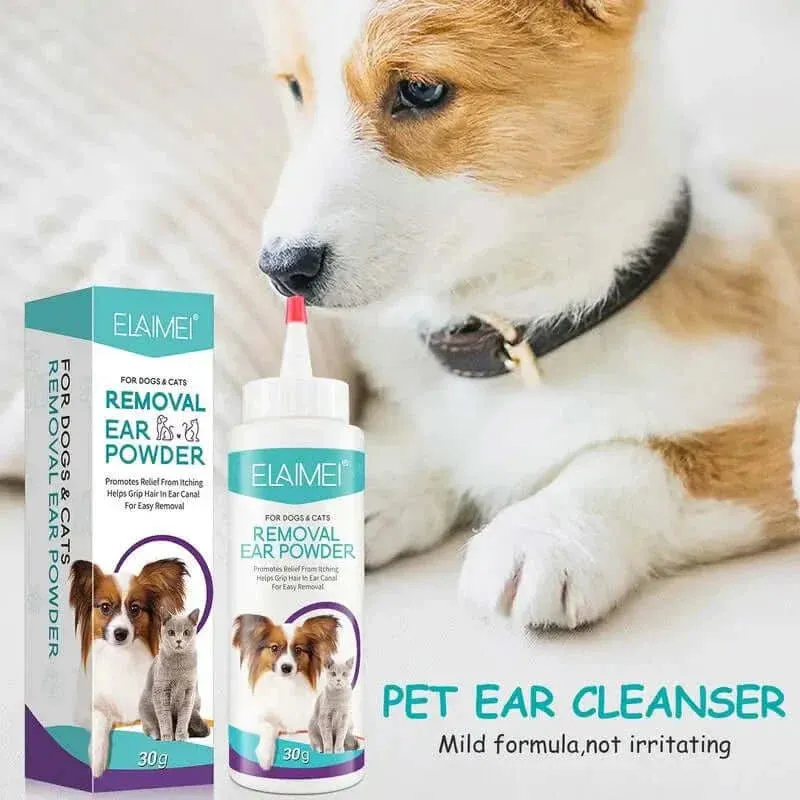 Pet Ear Care Powder: Cleaner & Hair Removal Solution