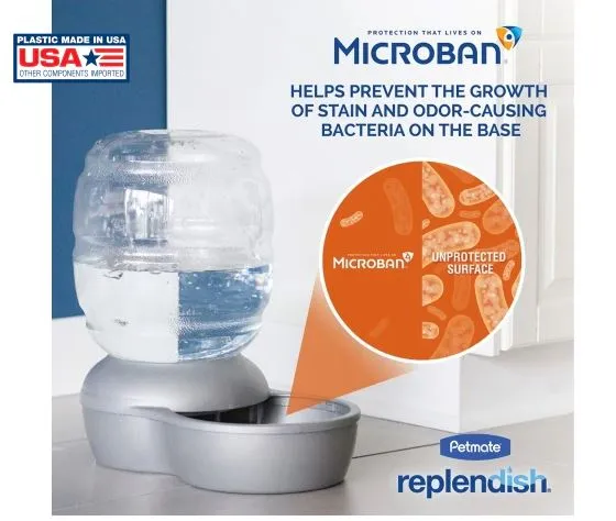 Petmate Replendish Waterer With Microban - Size 1 Gallon