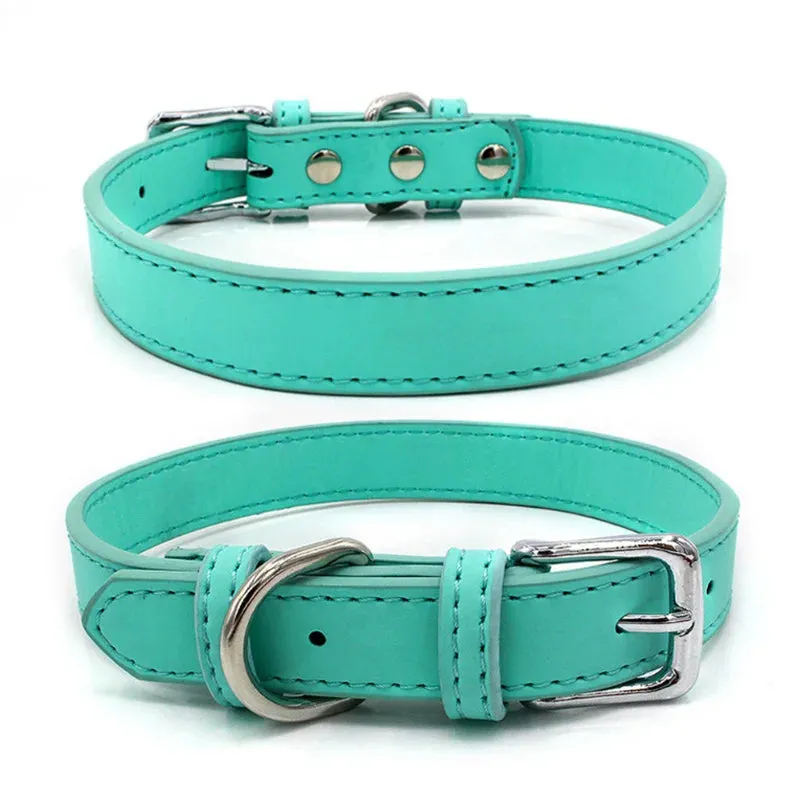 Premium PU Leather Collar for Dogs and Cats - Adjustable and Comfortable