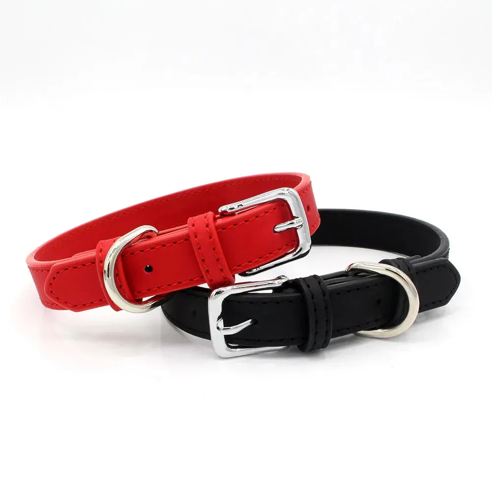 Premium PU Leather Collar for Dogs and Cats - Adjustable and Comfortable