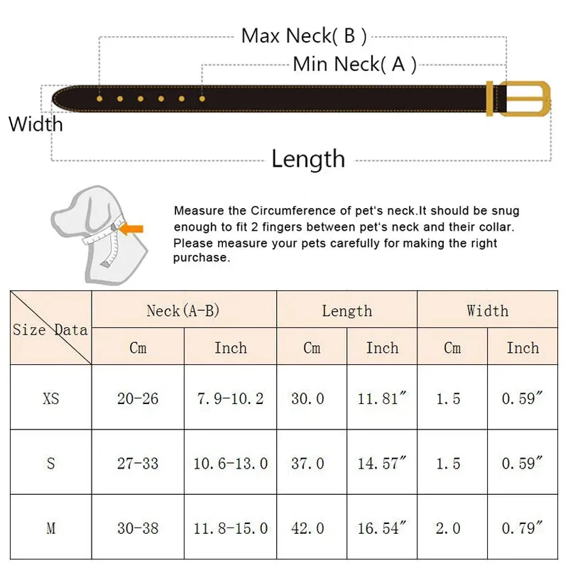 Premium PU Leather Collar for Dogs and Cats - Adjustable and Comfortable