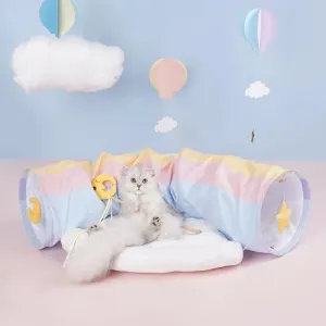 Rainbow Cat Tunnel Bed – Soft, Interactive Hideout & Cozy Sleep Space