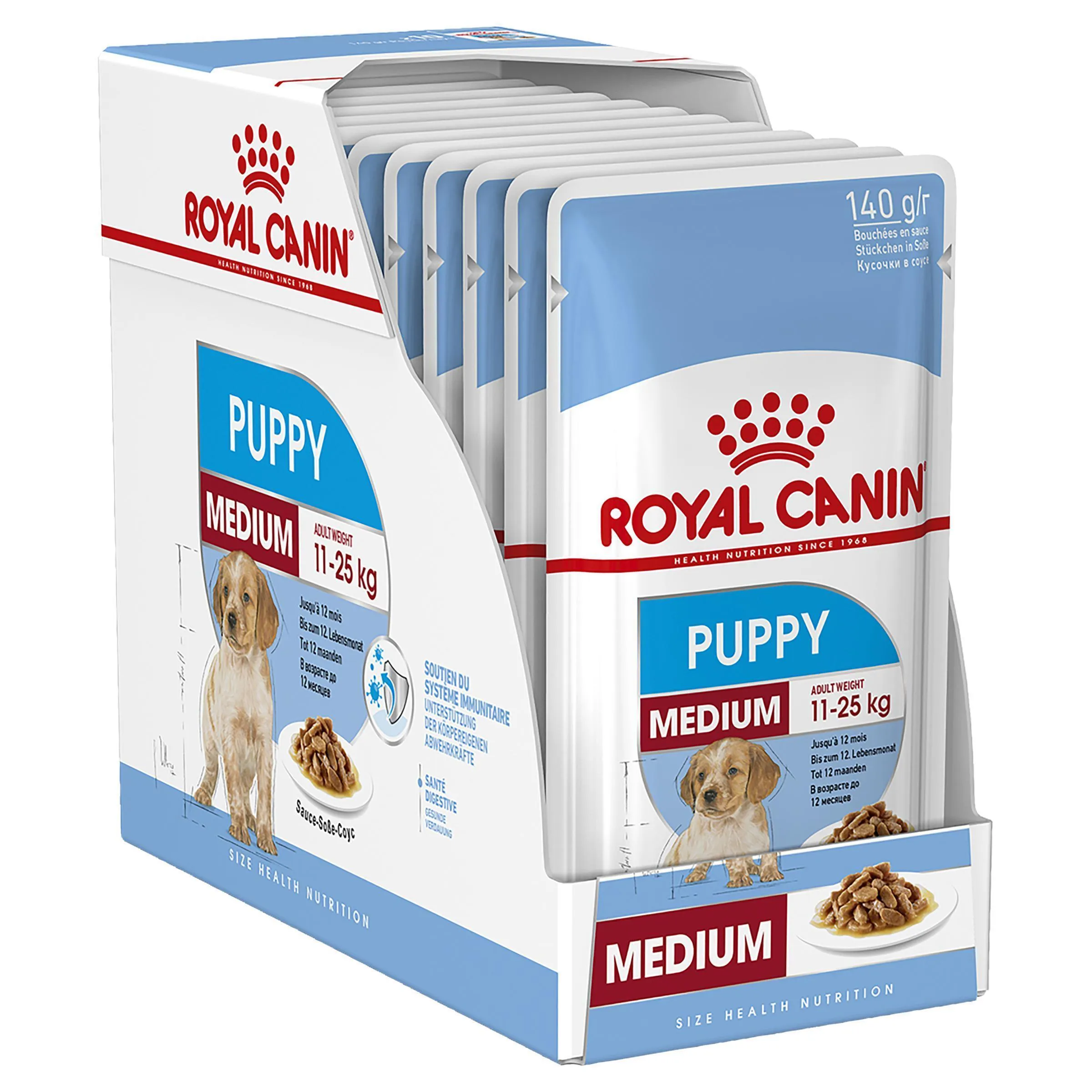 Royal Canin Dog Medium Puppy Wet Food Pouches 140g x 10^^^