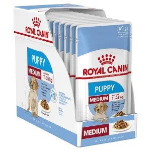Royal Canin Dog Medium Puppy Wet Food Pouches 140g x 10^^^