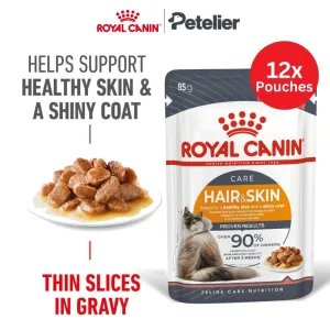 Royal Canin Hair and Skin/Intense Beauty (85g x 12 Pouches) Adult Wet Cat Food